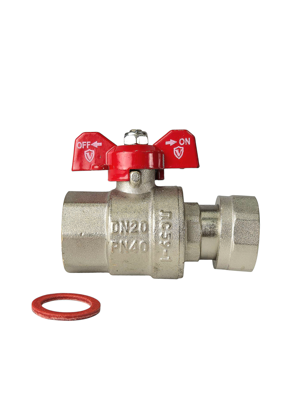 Кран шаровый 20 (3/4") ВН с американкой и упл. бабочка (VIEIR) VR224-02А,224-02