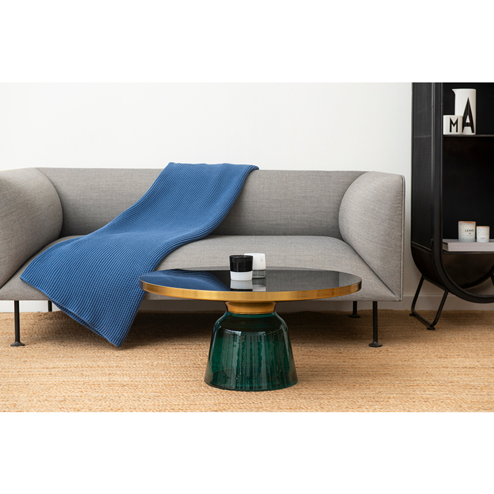 Столик кофейный odd, D75 см, черный/голубой