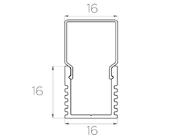 Профиль накладной алюминиевый LC-LP-1616-2 Anod