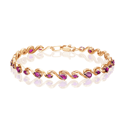 Браслет из красного золота с рубинами