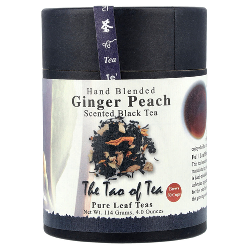 The Tao of Tea, ароматизированный черный чай, смешанный вручную, имбирь и персик, 114 г (4 унции)
