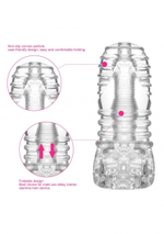 Прозрачный рельефный мастурбатор No.68 Stroker (Цвет: прозрачный)