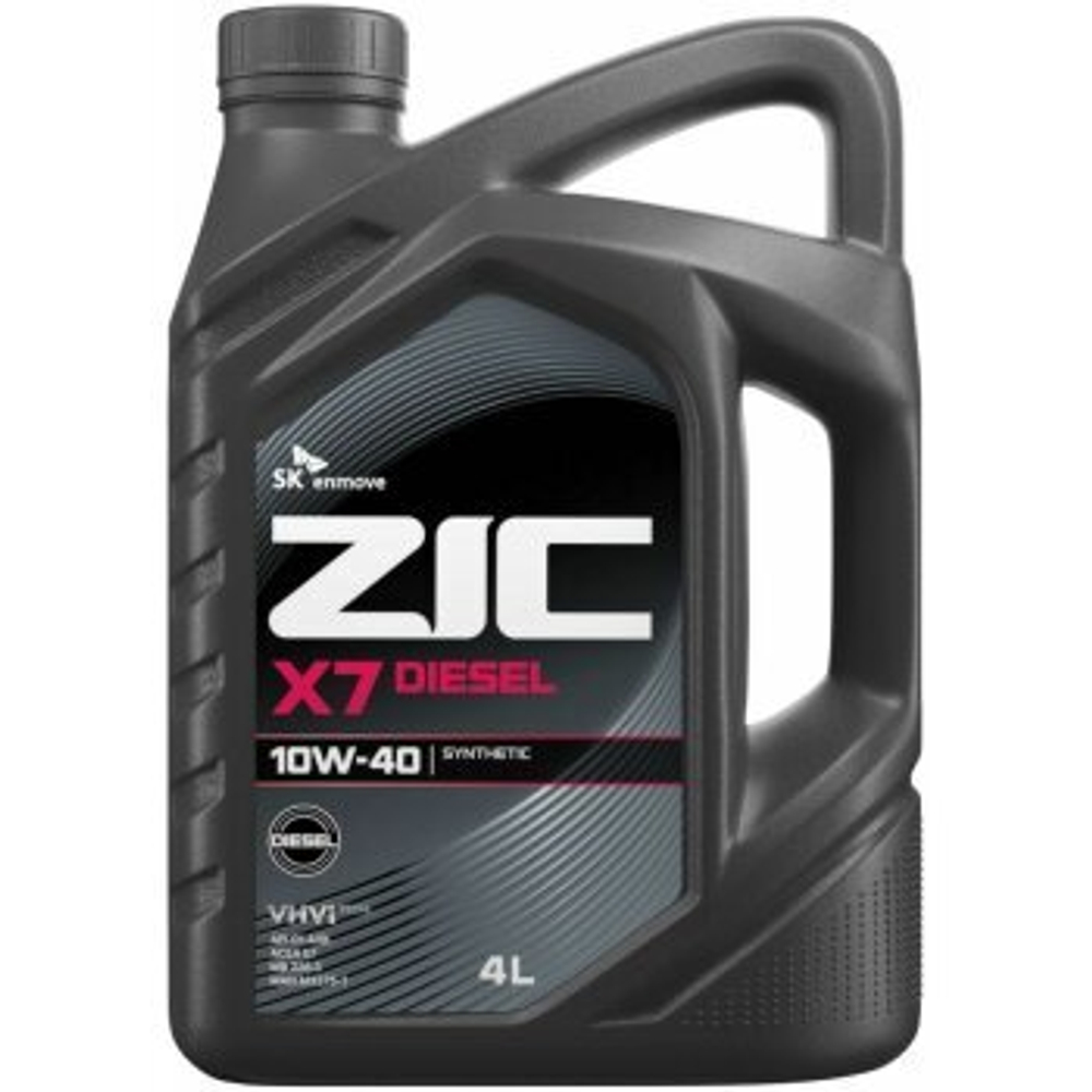 Масло моторное ZIC X7 Diesel 10w40 CI-4/SL (ACEA E7, A3/B3, A3/B4) 4л