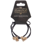 Резинка для волос в наборе 2шт «DesignPRO», цвет черный / золото , 2*1,5см