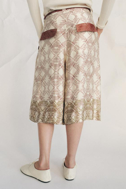 ZARA СВОБОДНЫЕ ШОРТЫ С ПРИНТОМ — ZW COLLECTION, ЭКРЮ