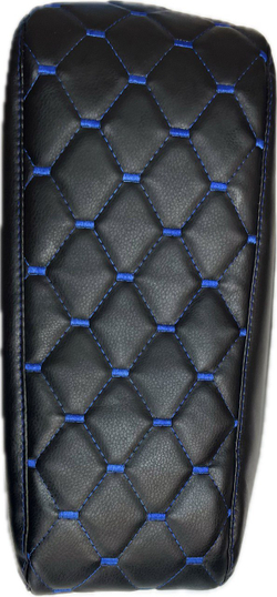 Чехол на штатный подлокотник Лада Веста (синяя нить Рубин)