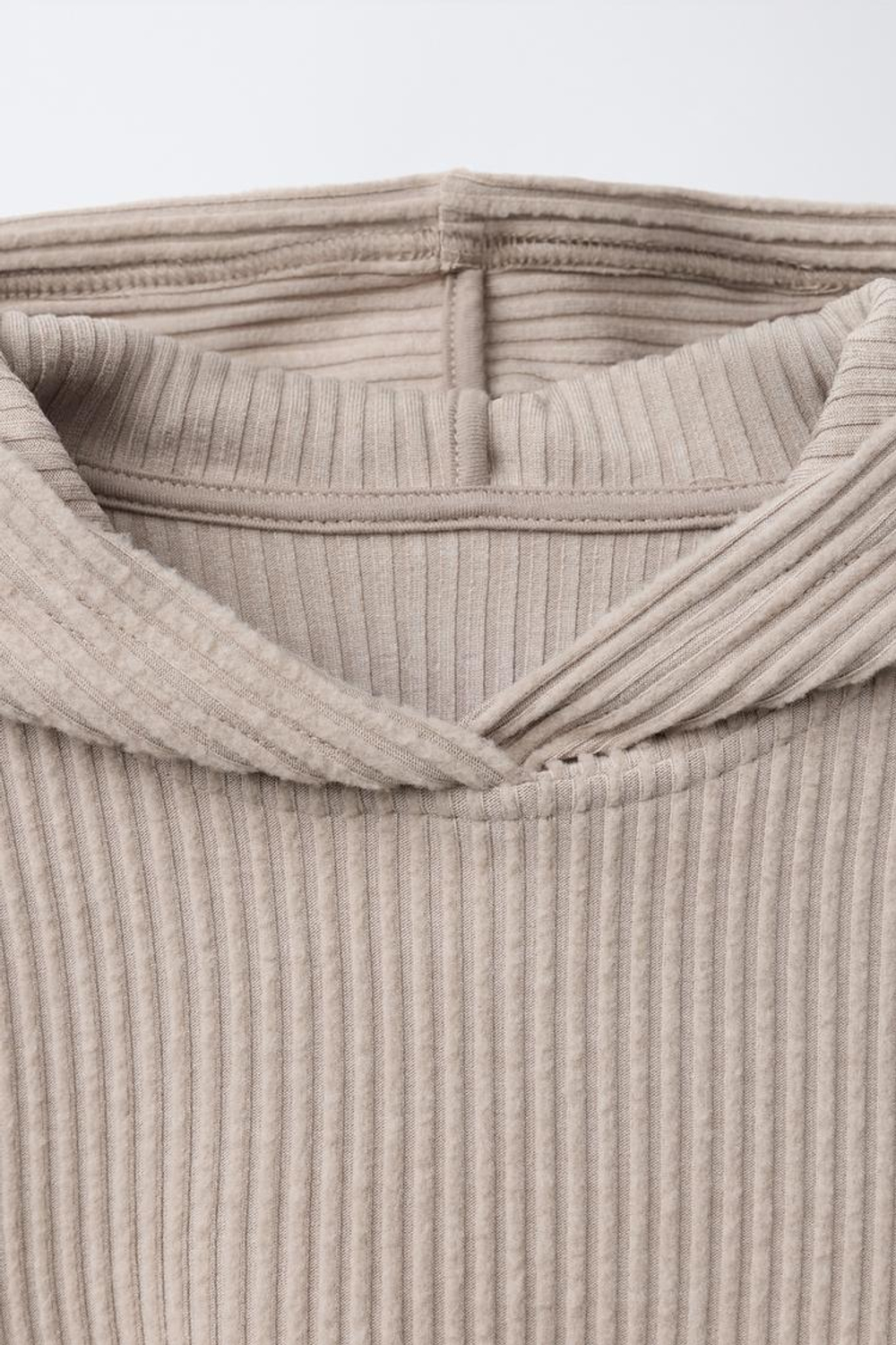 ZARA ХУДИ В РУБЧИК ИЗ МЯГКОЙ ТКАНИ, РЫЖЕВАТО-КОРИЧНЕВЫЙ