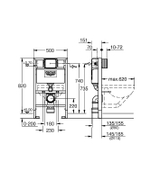Инсталляция Grohe Rapid SL 38526000 для унитаза без клавиши