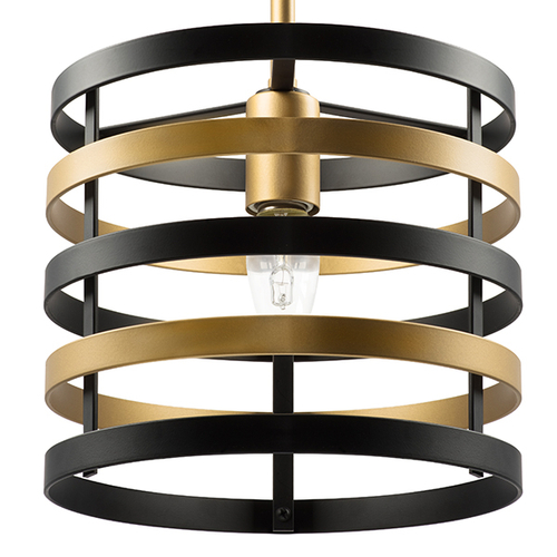 735010 Подвес EPSILON 1х40W E27 ЧЕРНЫЙ/ЗОЛОТО