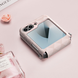 Складной чехол-книжка розового цвета от Dux Ducis для Samsung Z Flip 6, серия Fitt Series Case