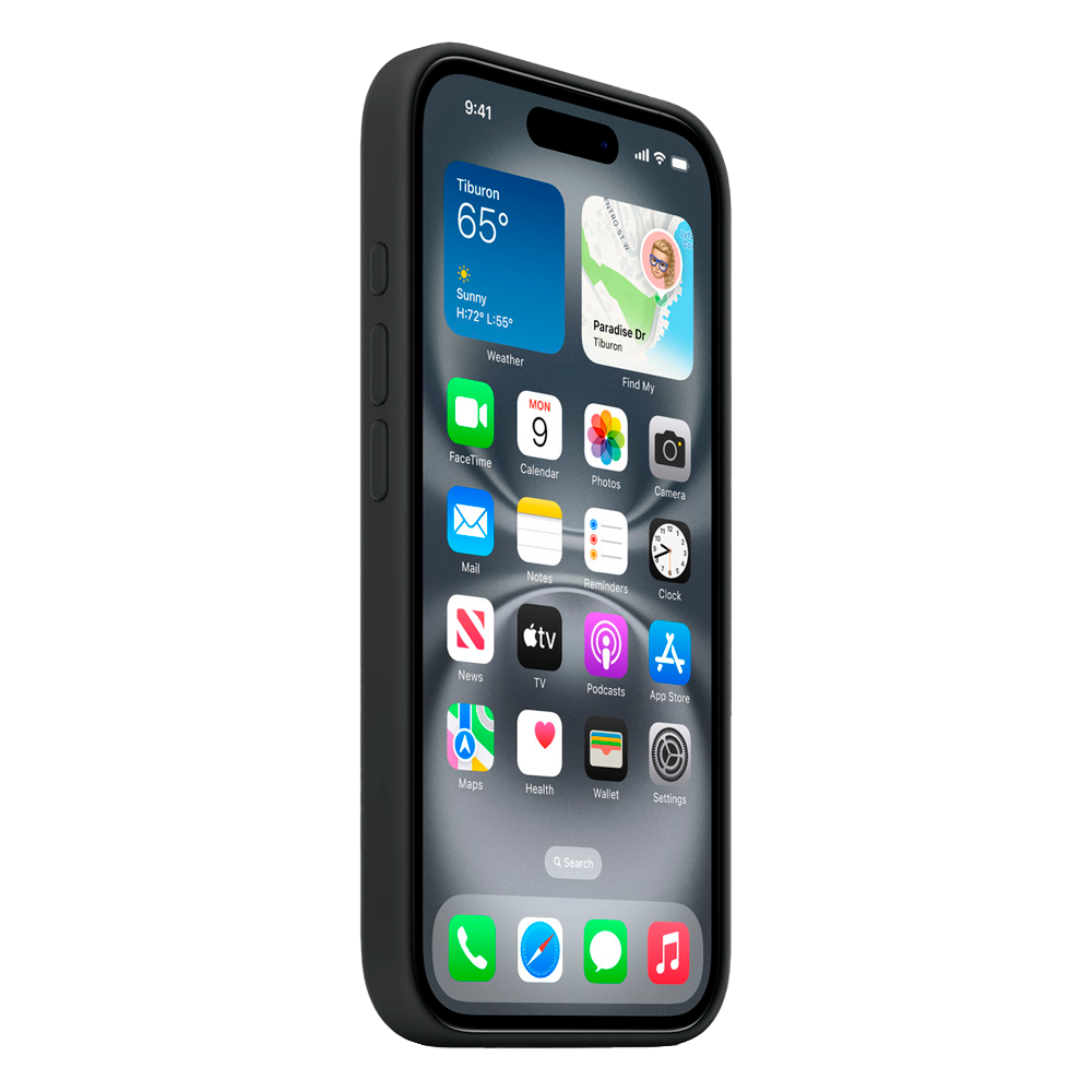 Силиконовый чехол с поддержкой MagSafe Apple Silicone Case для iPhone 16, Black (Черный)