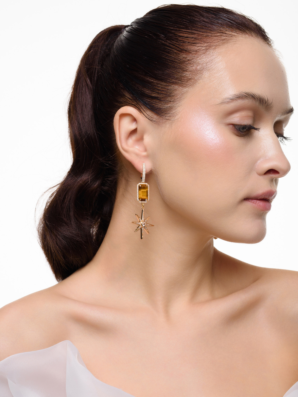 Серьги "Sea bottom tiger" Gold