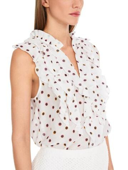 Marc Cain Топ в горошек с добавлением шелка