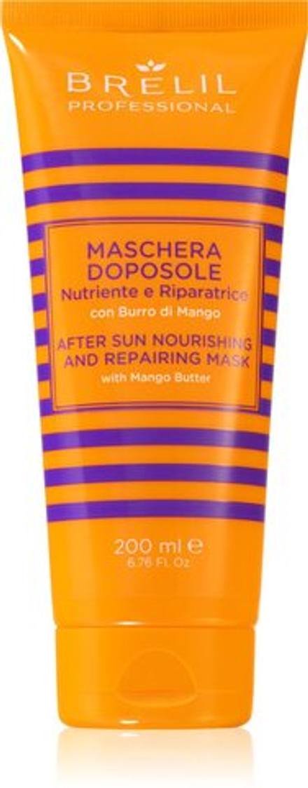 Brelil Numero Solaire After Sun Mask - восстанавливающая маска для волос, ослабленных хлором, солнцем и соленой водой /   200  ml  / GTIN 8011935086801