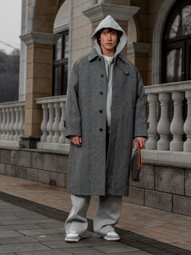 Серое мужское пальто LAINE на пуговицах