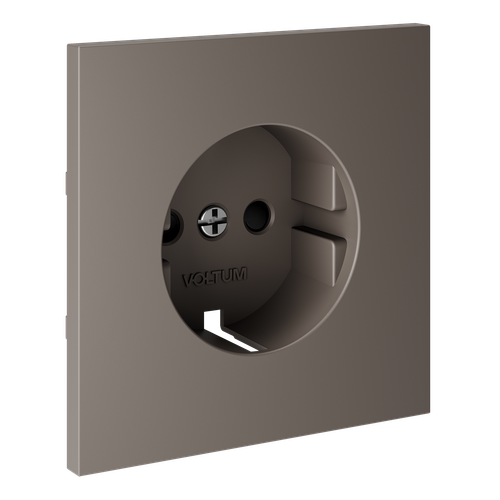 Накладка для розетки с заземлением и защитными шторками, S70 (капучино)