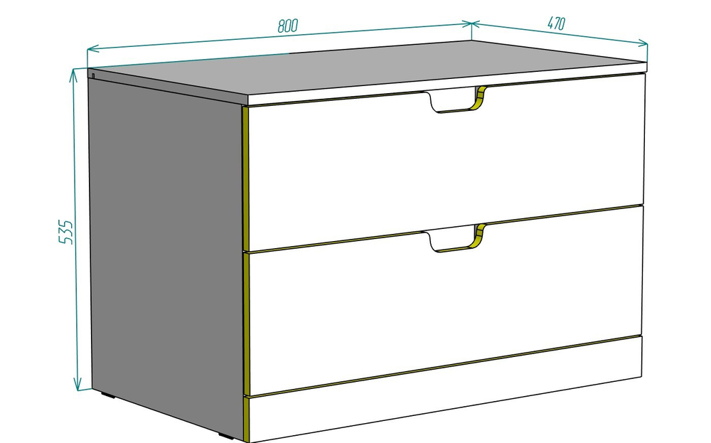 Комод NORDLI 47х54х80 см (МДФ) Белый DM635-6 80*47*54 см, Белый   Фиеста