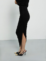 Юбка с асимметричной сборкой, Черная