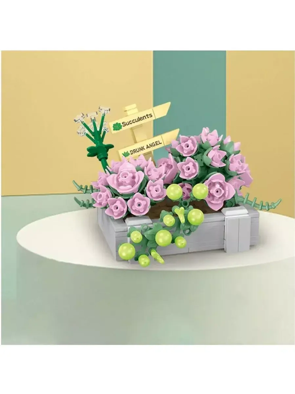 Конструктор Цветы суккуленты в горшке 271 деталь