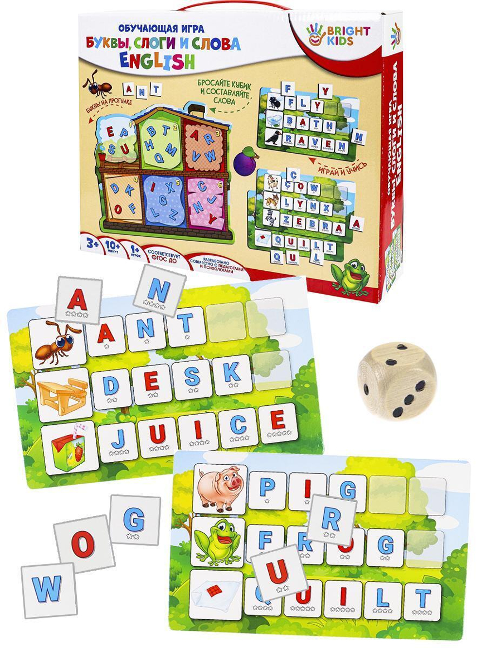 Bright Kids. Обучающая игра. Буквы, слоги и слова English (ИН-7632)