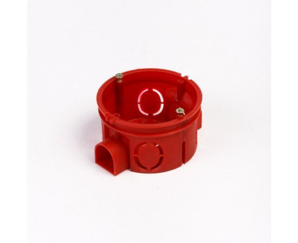 Монтажная коробка Урал ПАК СП УПс круглая усиленная, саморезы стыковочные узлы для твердых стен, полипропилен, красная, 68х42мм, IP20 / электрика (комплект из 20 шт)