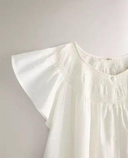 ZARA HOME НОЧНАЯ РУБАШКА С КОРОТКИМИ РУКАМИ, ЭКРЮ