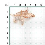 Брошь «Листья» из красного золота с фианитами