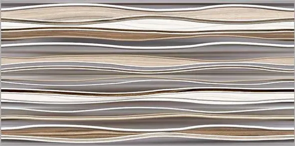Декоративная плитка ALMA Ceramica DWU09PLS406 Plesso 50x24.9 кремовая / бежевая / серая / коричневая глазурованная глянцевая под дерево / узоры