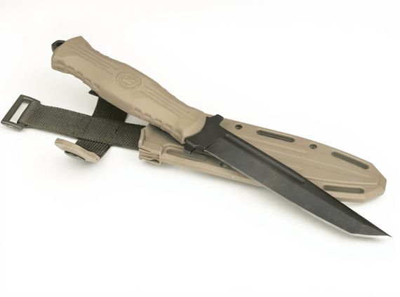 Нож тактический туристический разделочный НР-19 Кизляр AUS 8 Бежевый