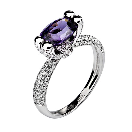 Кольцо с бриллиантами  из белого золота JA-K-673732-1