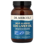 Dr. Mercola, жир печени дикой аляскинской трески, 60 капсул (650 мг в 1 капсуле)
