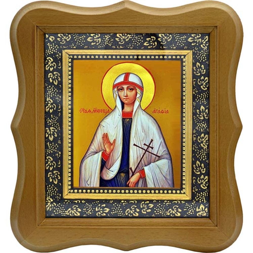 Агафия (Агата) Панормская (Палермская) Сицилийская Святая мученица. Икона на холсте.