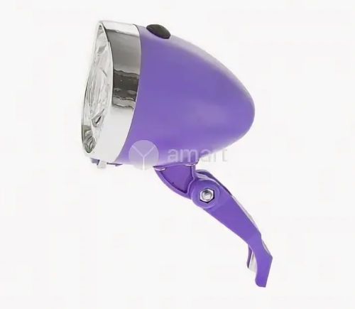 Фонарь JY-592 передний 3  светодиода серебристо-пурпурный, арт. 560093 (10216170/131021/0307188, Китай)