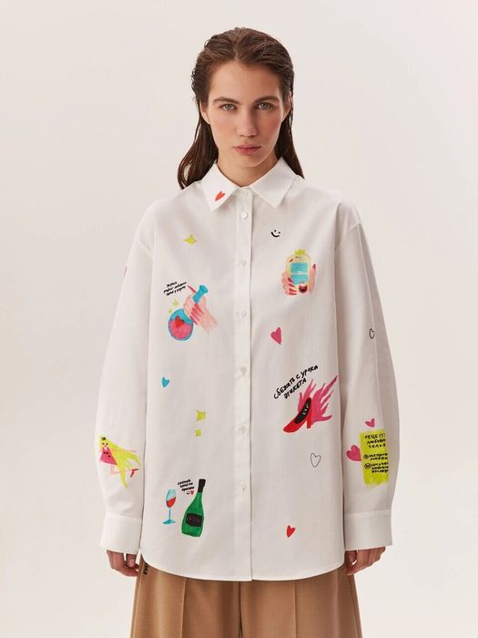 Рубашка ШАЛЬНАЯ ПРИНЦЕССА 2.0 белого цвета