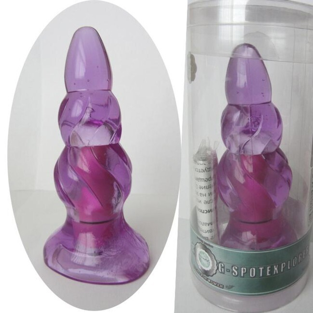 Пробка анальная с вибрацией, спиралевидная (12,5 см, фиолетовый) (Цвет: фиолетовый)