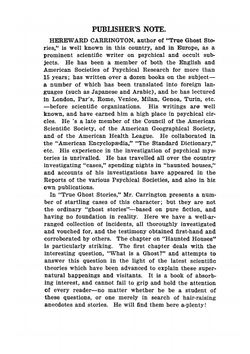 True Ghost Stories | Hereward Carrington