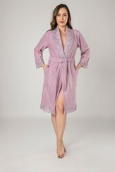 Халат женский махровый 17259 лиловый NUSA Турция