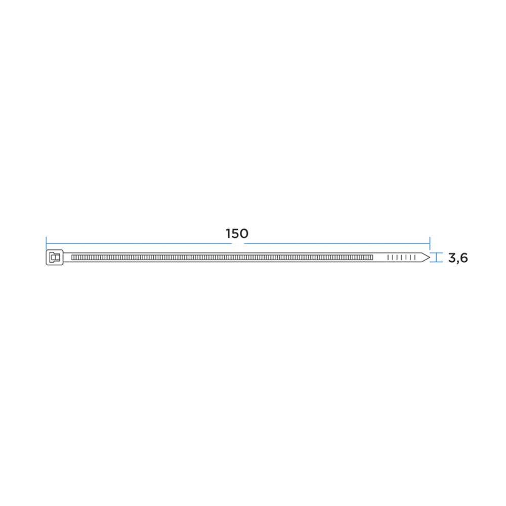 Стяжка кабельная нейлоновая 150x3,6мм, белая (100 шт/уп) REXANT
