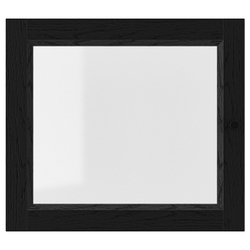 IKEA OXBERG  (ИКЕА ОКСБЕРГ)  -  Стеклянная дверь, черная имитация дуб, 40x35 см