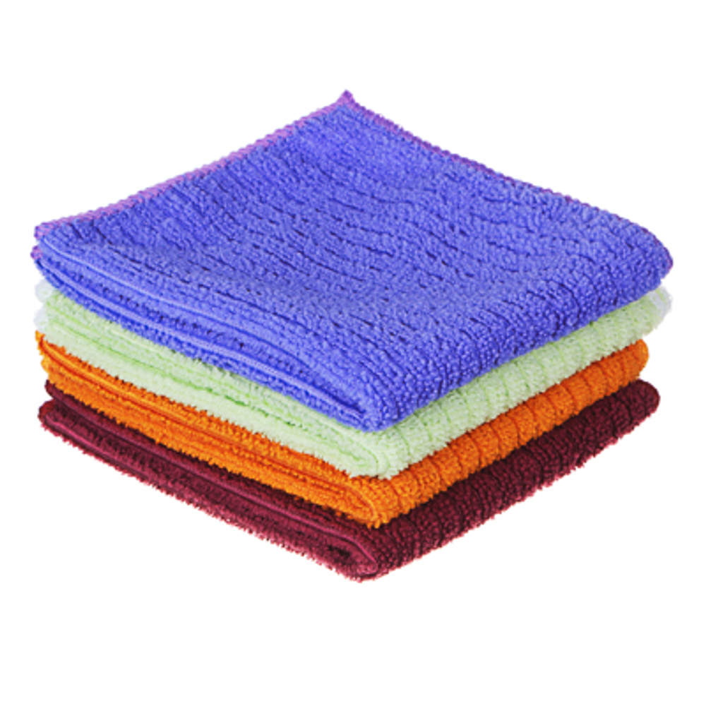 Набор салфеток из микрофибры универсальные "Полоски" 25*35см (4шт/уп) 4 цвета VETTA