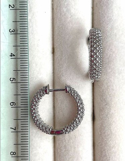 22450-р Швензы Конго "Сеточка", 22*4,7 мм, родий, пара