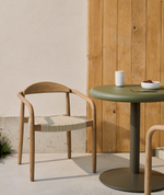 Уличный стул Nina из 100% массива акации и веревки цвета экрю