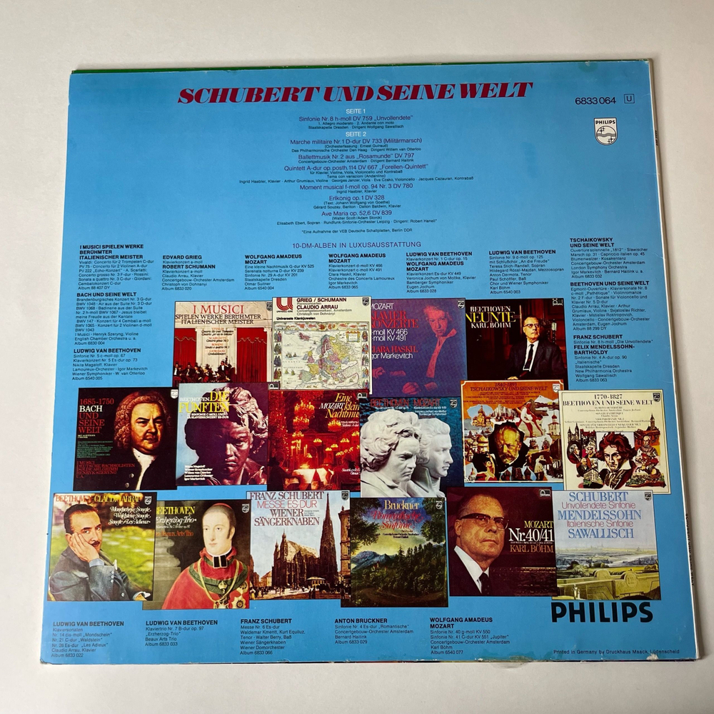 Винтажная виниловая пластинка LP Шуберт, Schubert Und Seine Welt (Германия 1974)