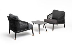 "Верона" лаунж-зона 5-местная плетеная из роупа (веревки), каркас алюминиевый темно-серый, роуп темно-серый