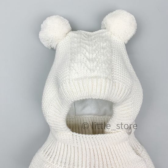 Шапка-шлем демисезонная "Шоколадка" молочная