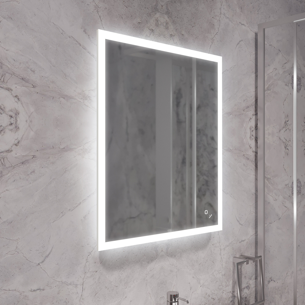 Зеркало MIXLINE "Норма" ЭКОНОМ 700*800 (ШВ) сенсорный выкл, светодиодная подсветка, универс.крепеж