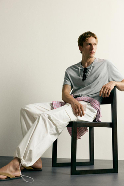 ZARA ДЖОГГЕРЫ КАРГО RELAXED FIT, БЕЛЫЙ