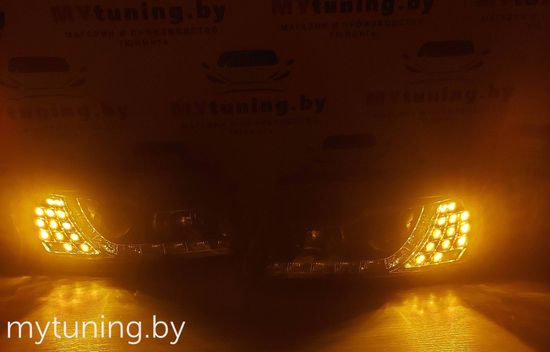 Передние фары VW Passat B5 daylight black