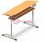 Парта двухместная ЭКСТРА 2Р с полкой и углом наклона столешницы