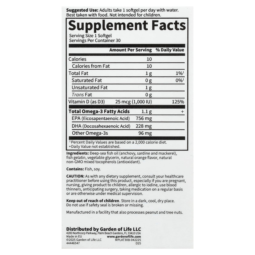 Minami Nutrition, MorEPA Platinum, Формула для ежедневного приема с Омега-3 и витамином D3, со вкусом апельсина, 30 гелевых капсул